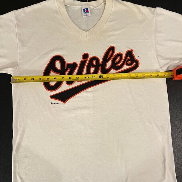 1997 Russell Athletic Orioles Tee Men’s L Cream V-Neck Vintage MLB Baseball Tee - Picture 4 of 10